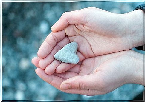 A stone in the shape of a heart