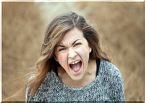 Woman who screams with anger, because anger is poisonous