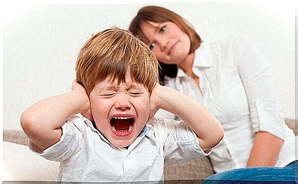 Little boy having a tantrum because his mother doesn't know how to raise independent children