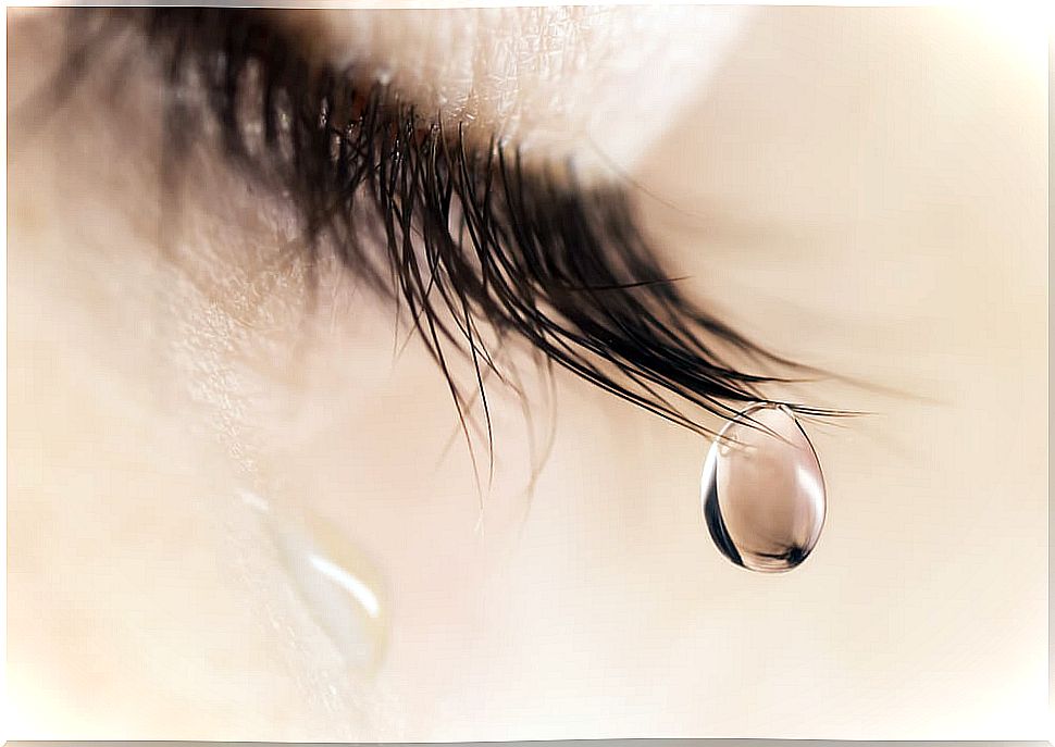 Eyelash With A Tear Hanging